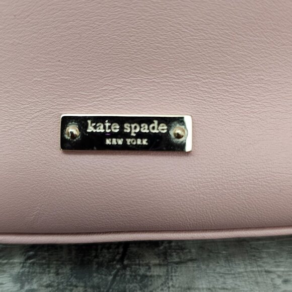 Kate Spade New Hanover Street Aster Bow Beau Pink Black Leather Crossbody Bag - Picture 2 of 15